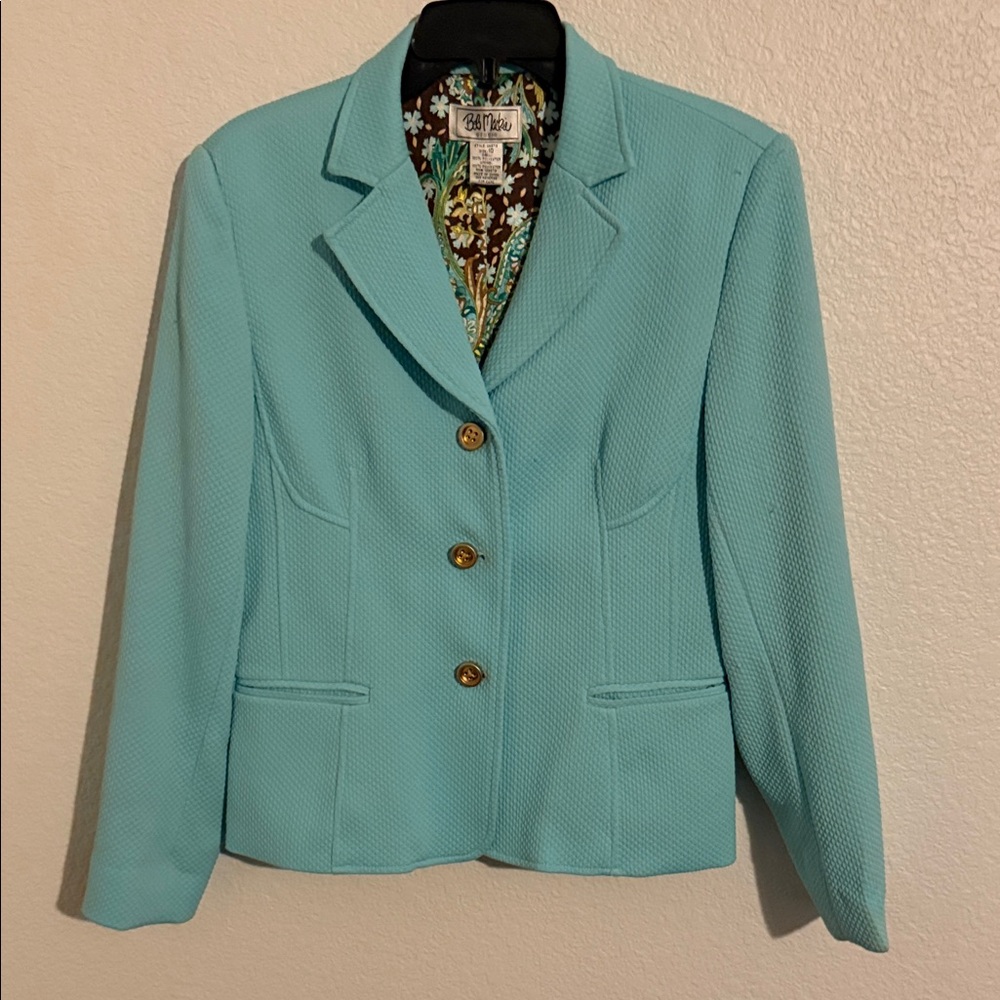 Bob Mackie Light Blue Blazer with Gold Buttons